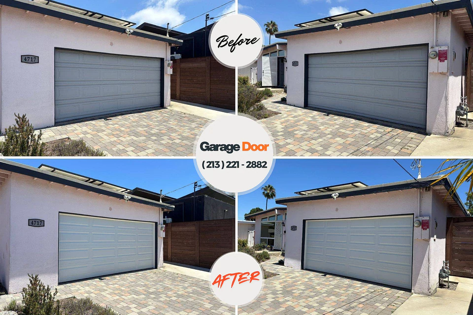 Before and after: garage door repair Post Falls, ID